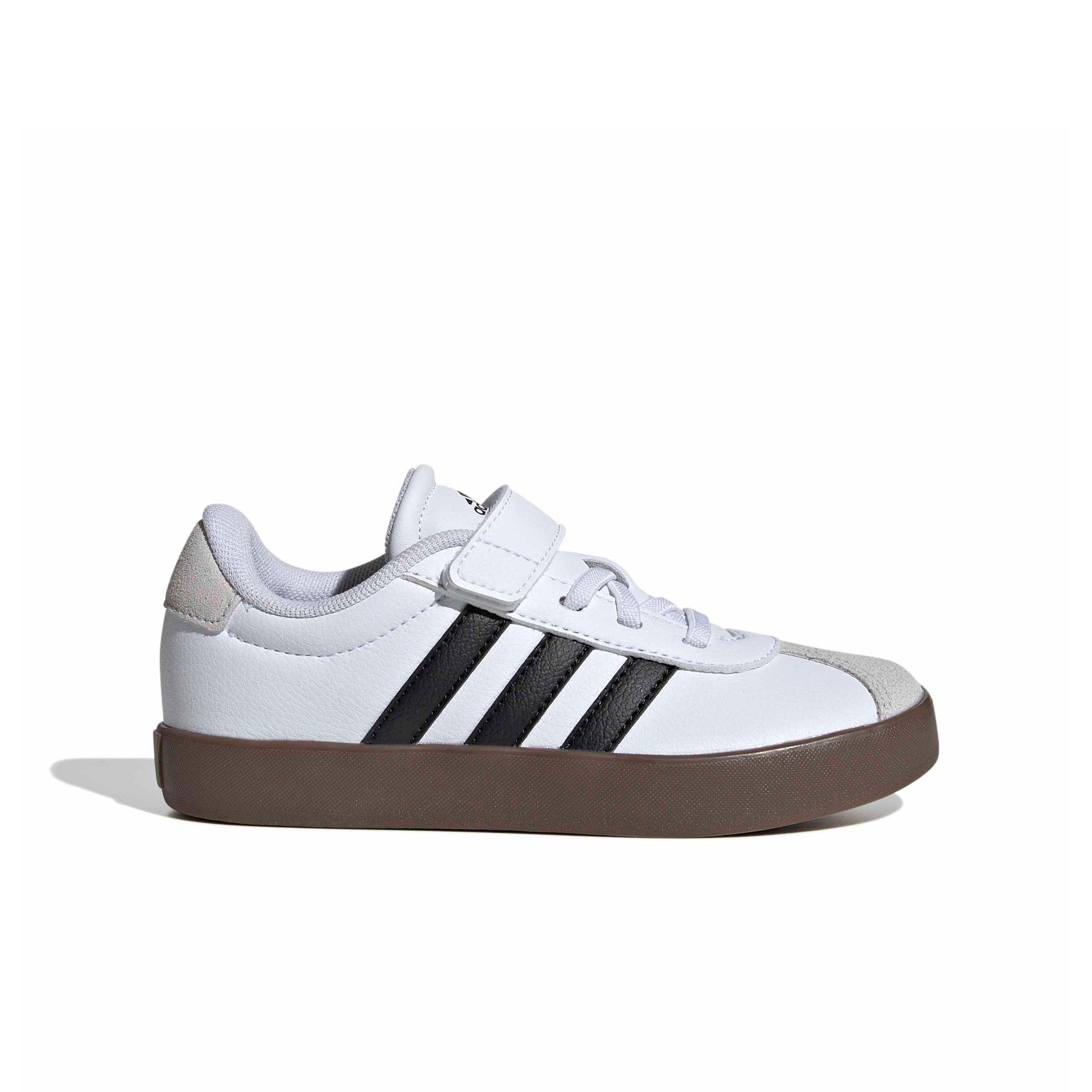 adidas VL Court 3.0 "Ftwr White/Core Black/Grey One" Preschool Boys' Shoe - WHITE/BLACK/GREY